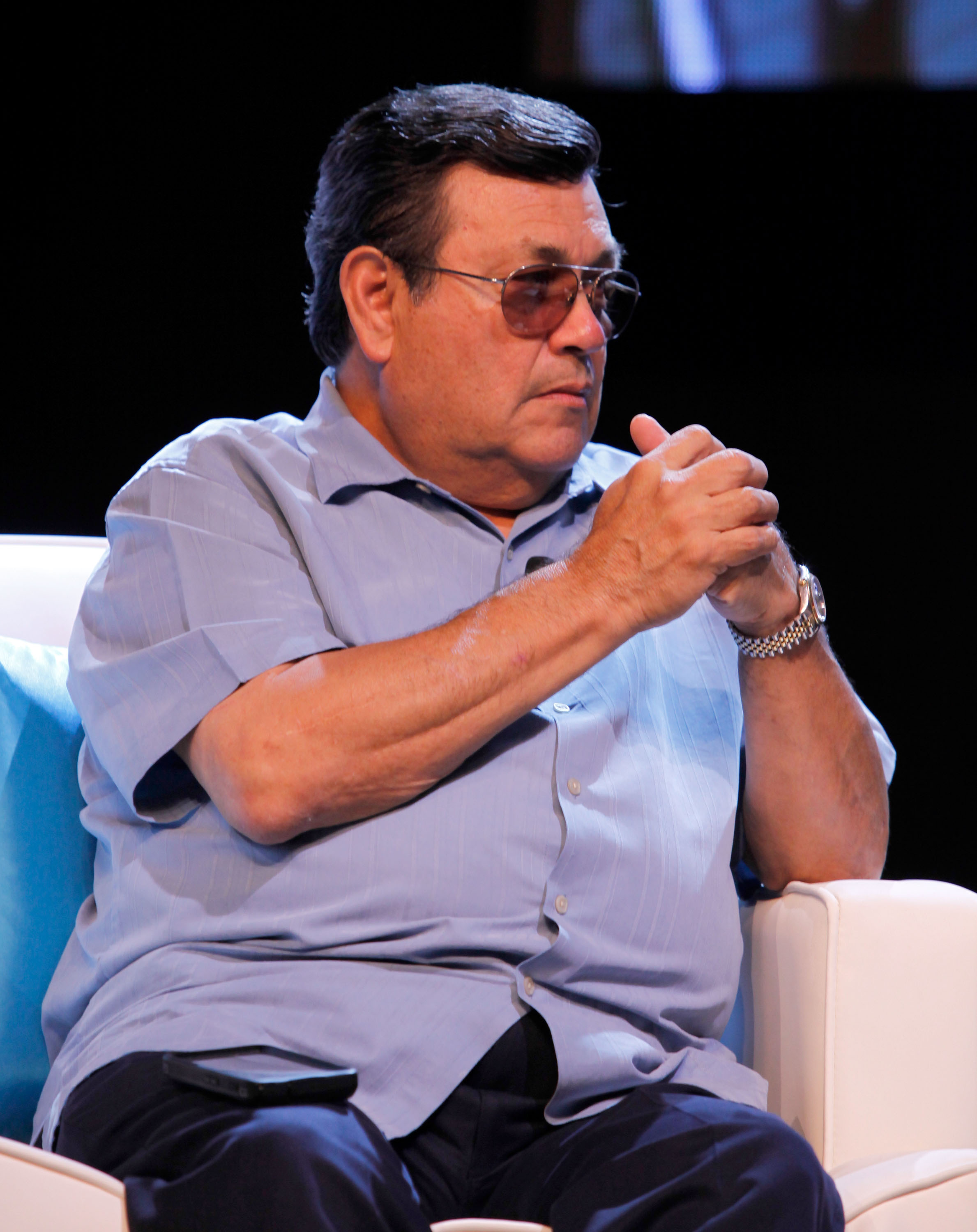 Abraham Quintanilla durante "El legado de Selena, fotos y recuerdos: Una conversación con la familia Quintanilla" durante el Festival People en Español 2012, celebrado en el Centro de Convenciones Henry B. Gonzalez el 1 de septiembre de 2012 en San Antonio, Texas. | Fuente: Getty Images