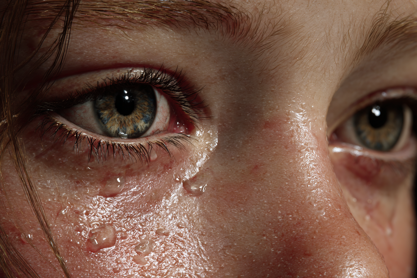 Primer plano de los ojos de una niña | Fuente: Midjourney