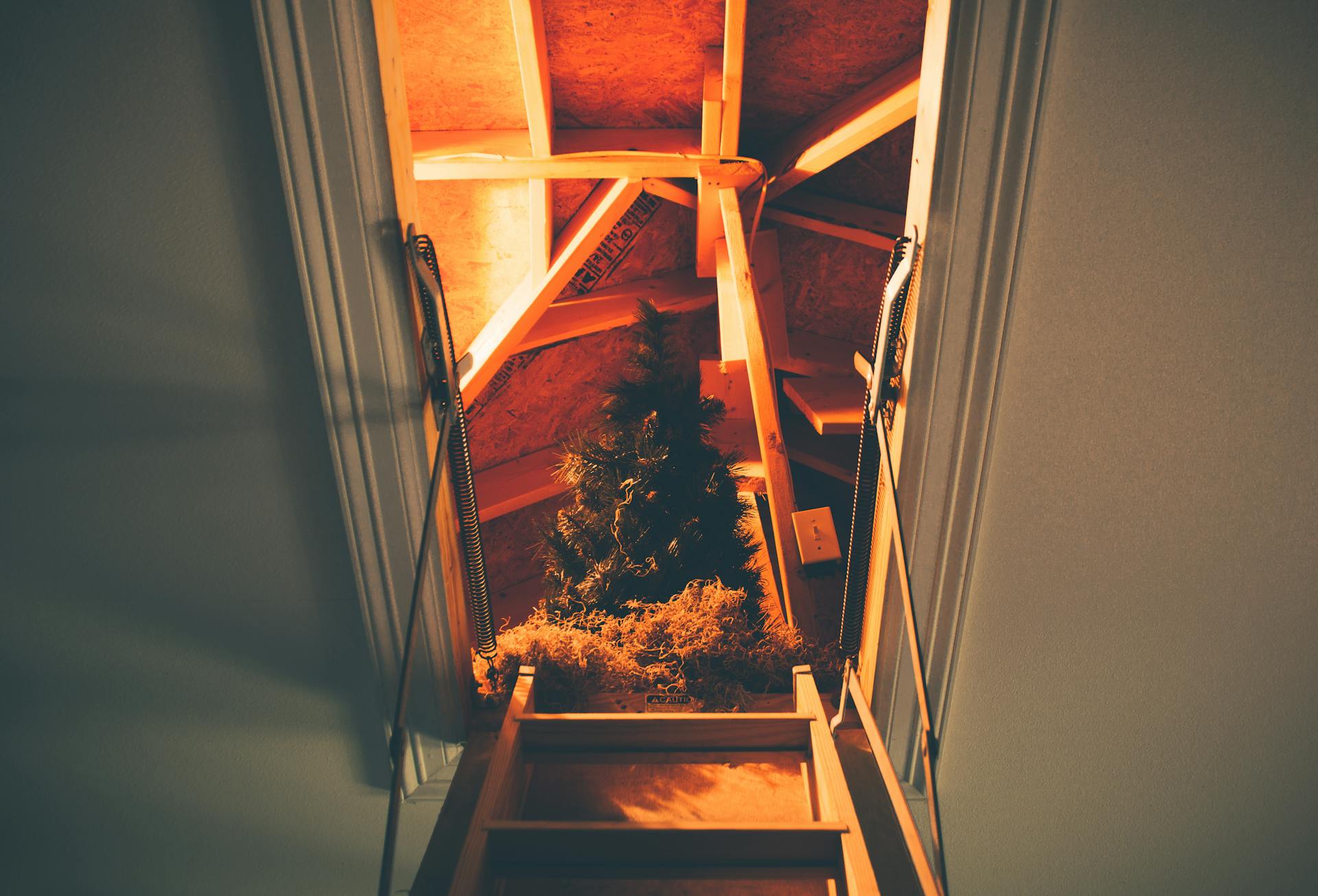 Escaleras que conducen al ático | Fuente: Pexels