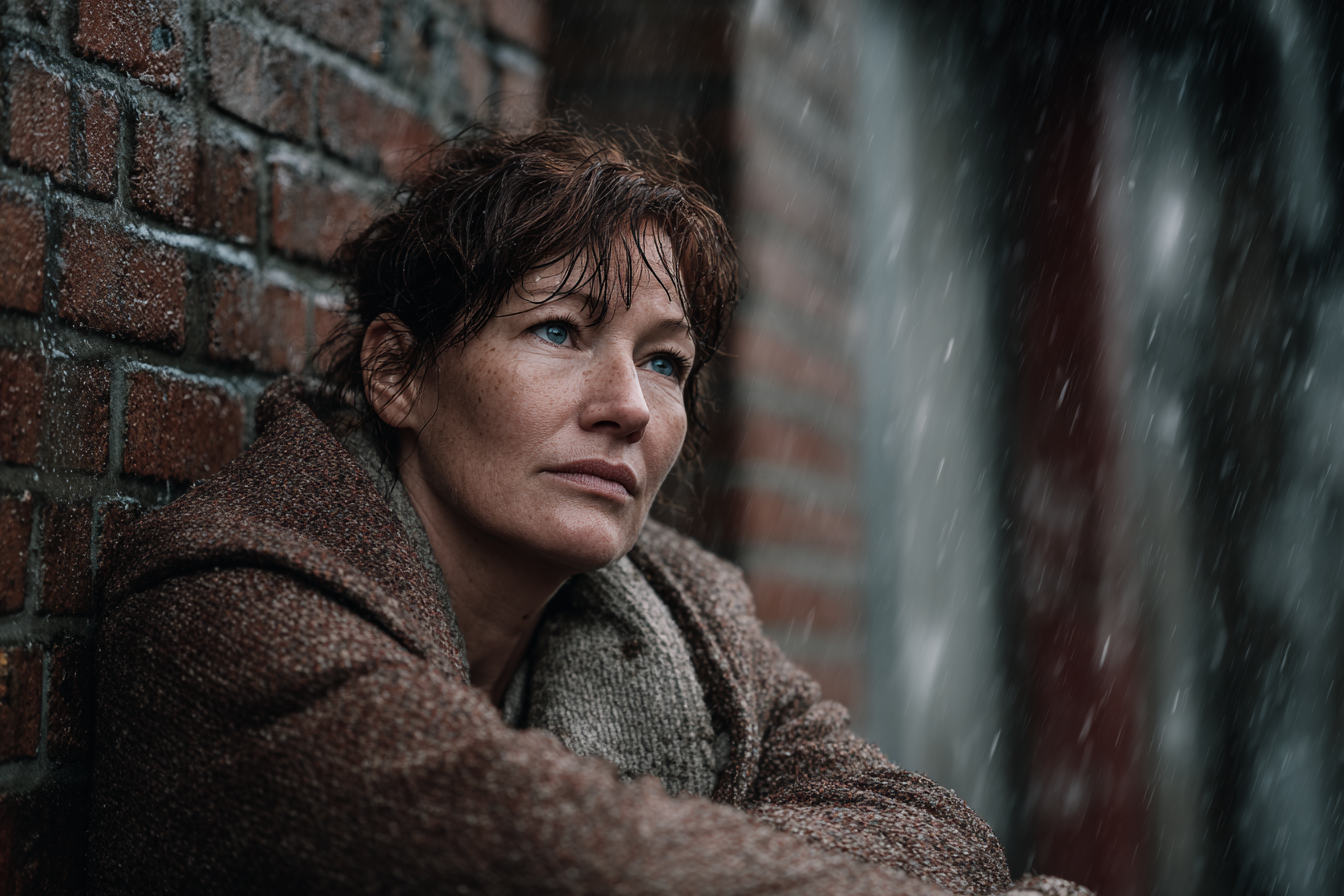 Una mujer sin hogar | Fuente: Midjourney