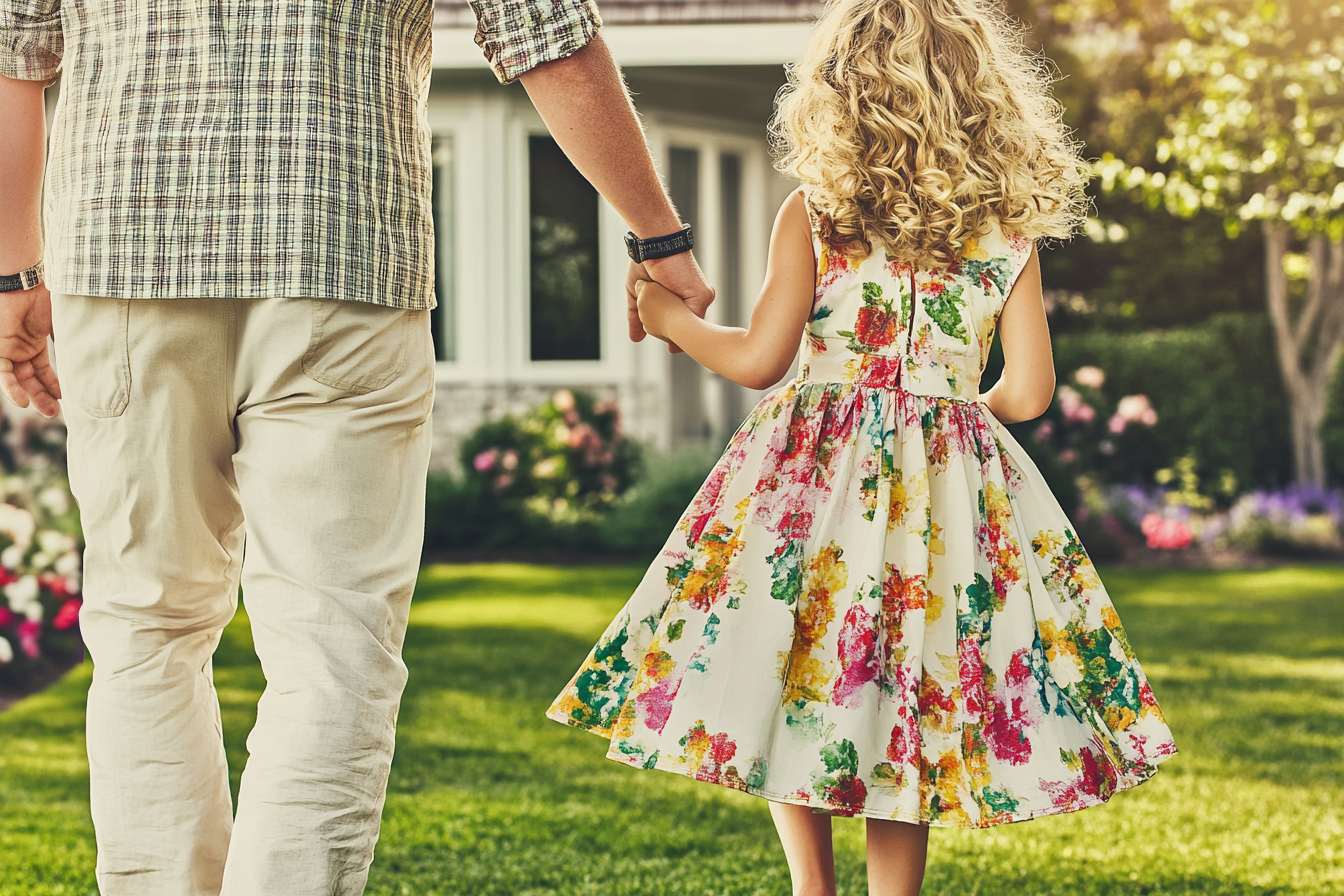 Un hombre paseando con su hija | Fuente: Midjourney