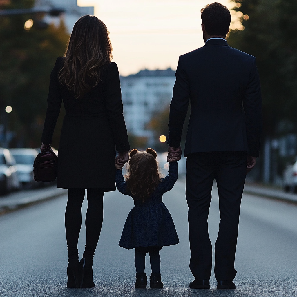 Una pareja con una niña | Fuente: Midjourney