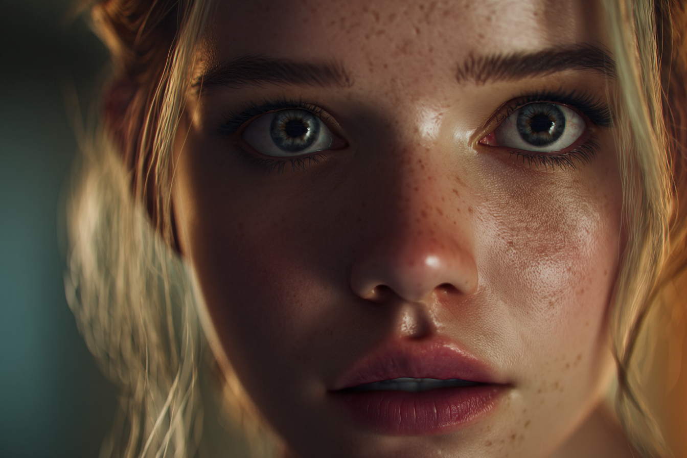 Primer plano del rostro de una mujer | Fuente: Midjourney
