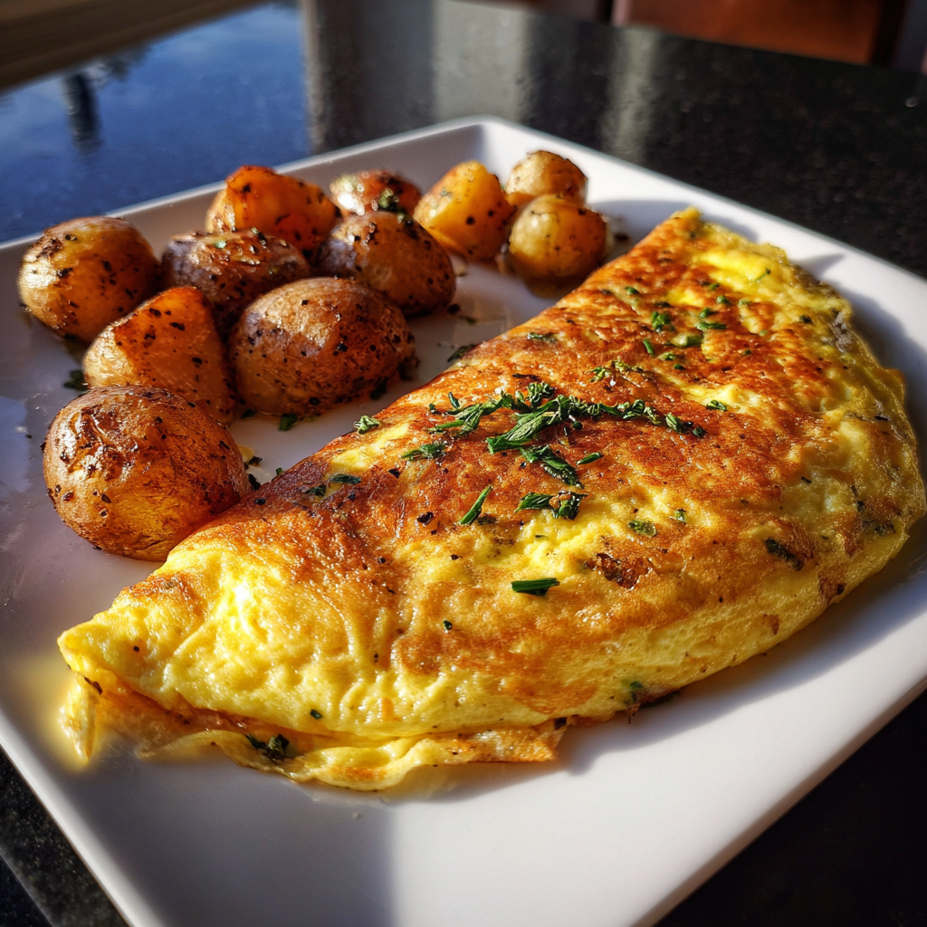 Una tortilla en un plato | Fuente: Midjourney