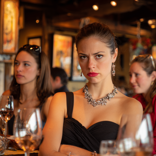 Una mujer enfadada en un restaurante | Fuente: Midjourney