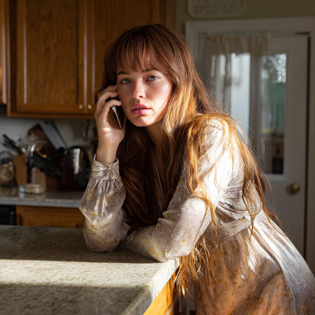 Una mujer hablando por teléfono | Fuente: Midjourney