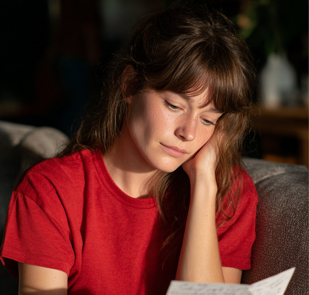 Una mujer leyendo una carta | Fuente: Midjourney