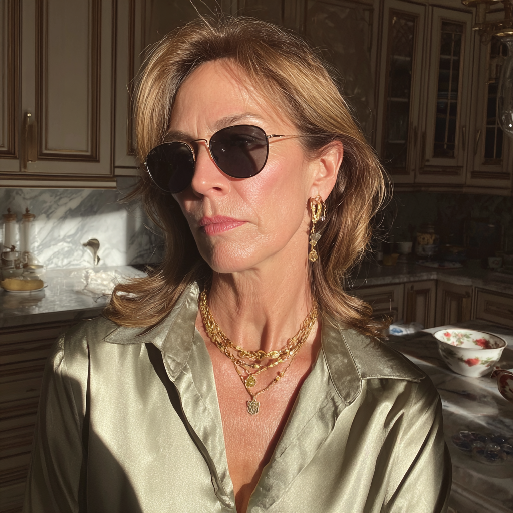 Una mujer mayor con gafas de sol | Fuente: Midjourney