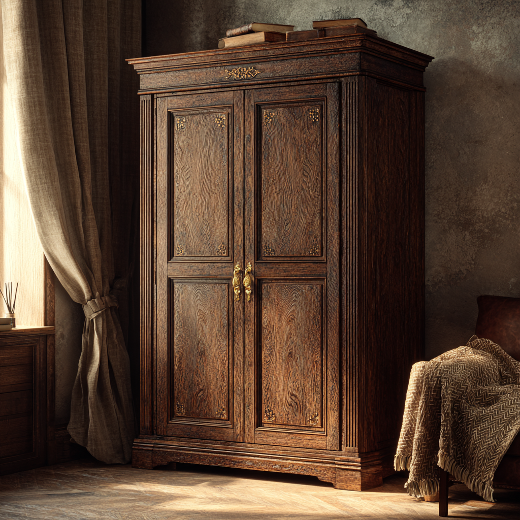 Un armario de madera en una habitación | Fuente: Midjourney