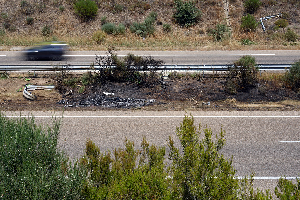 El lugar del accidente el día después del siniestro. | Foto: Getty Images