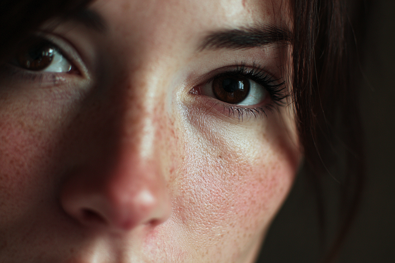 Primer plano del rostro de una mujer | Fuente: Midjourney