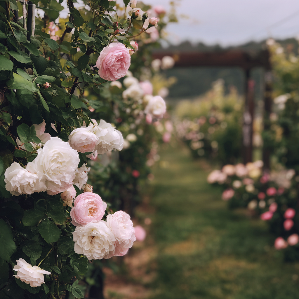 Rosas en un lugar de bodas | Fuente: Midjourney