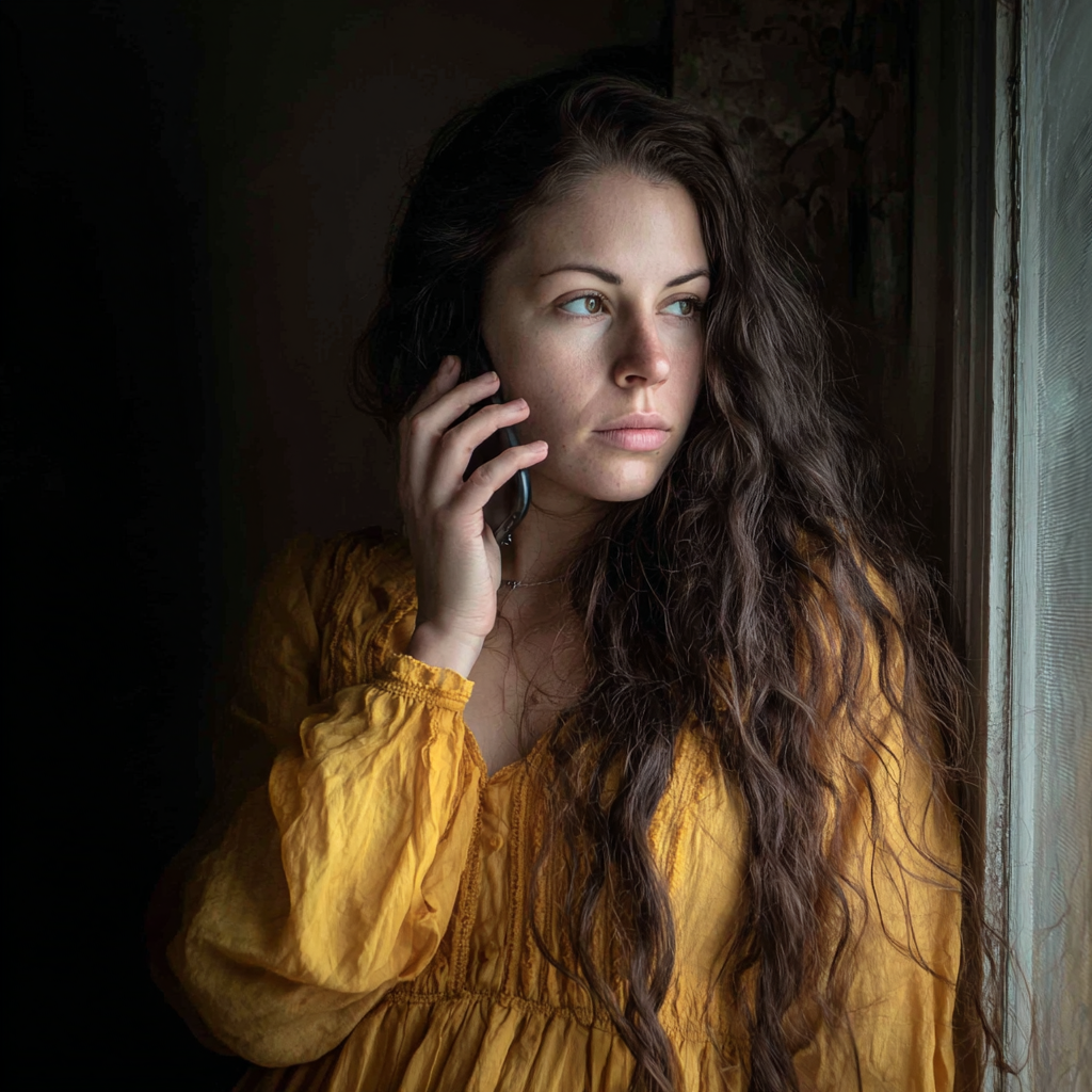 Una mujer junto a una ventana | Fuente: Midjourney
