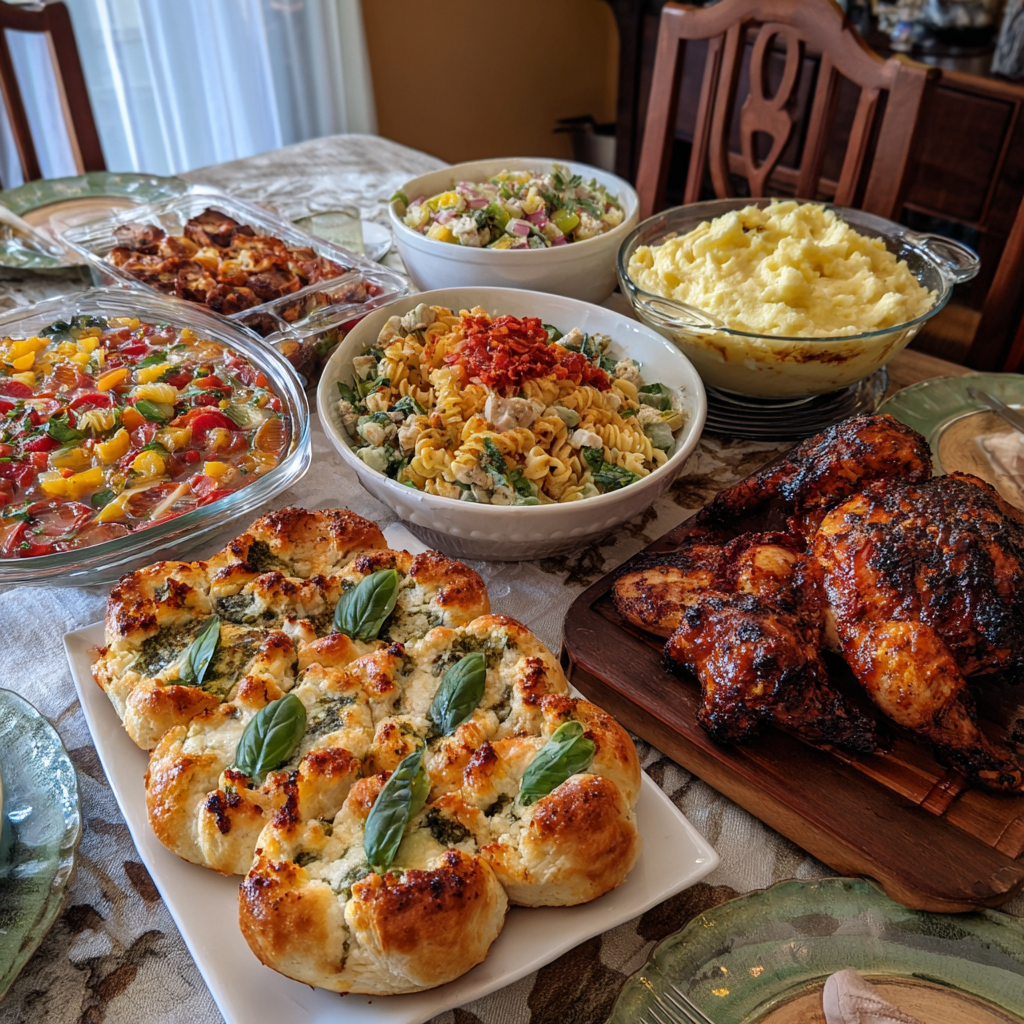 Comida en una mesa | Fuente: Midjourney
