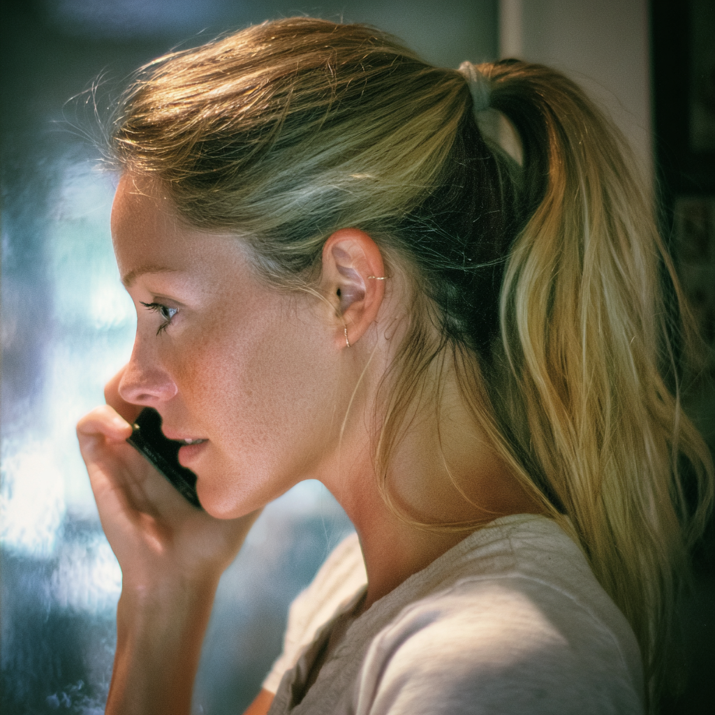 Una mujer hablando por teléfono | Fuente: Midjourney