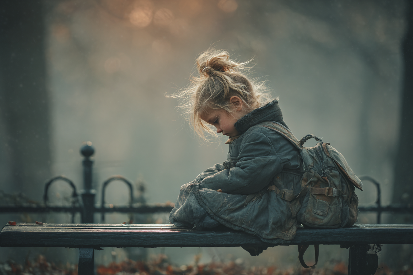 Una chica sentada en un parque | Fuente: Midjourney