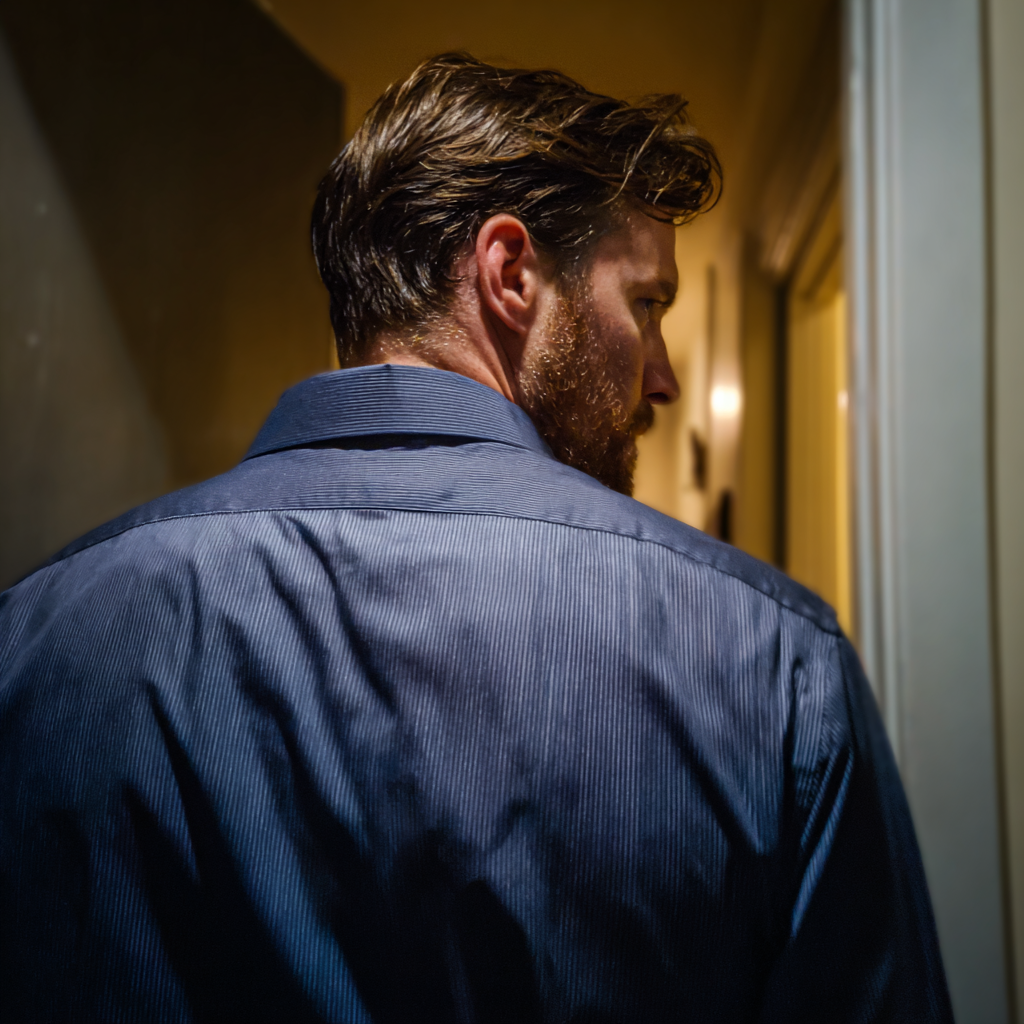 Un hombre saliendo de un Apartamento | Fuente: Midjourney