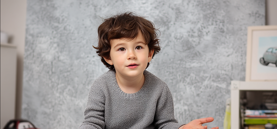 Un niño sentado en un suelo enmoquetado | Fuente: Midjourney