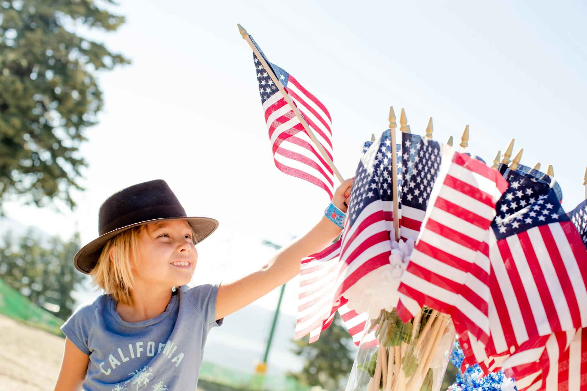 Un niño sosteniendo una bandera de EE.UU. | Fuente: Pexels