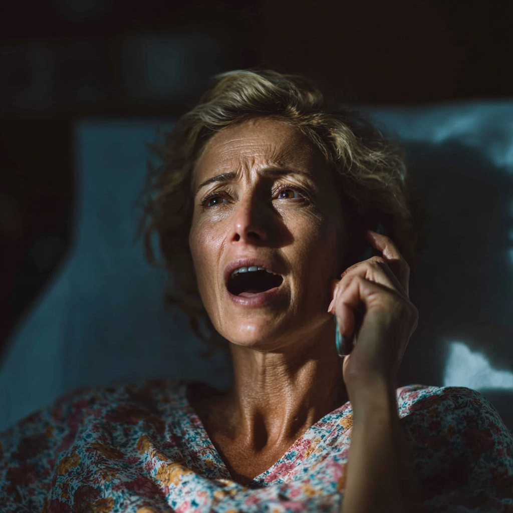 Una mujer enfadada en una llamada | Fuente: Midjourney