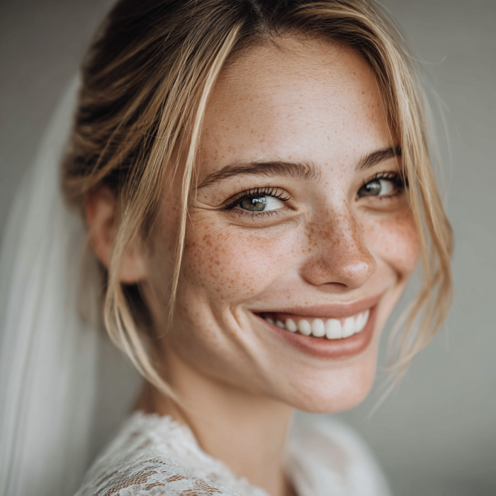 Una novia sonriendo | Fuente: Midjourney