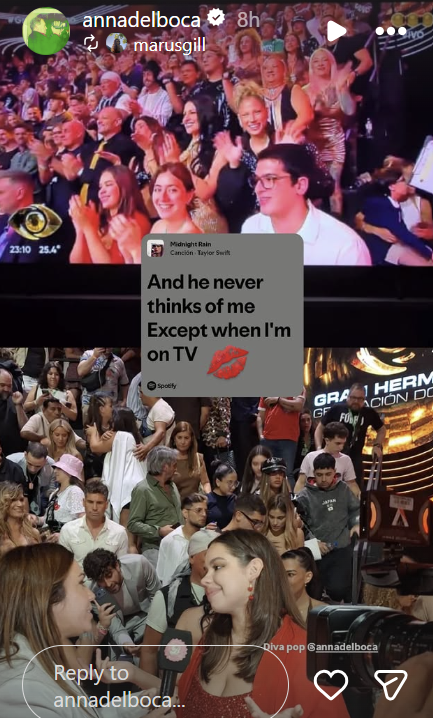 Anna Chiara del Boca apoyando a su mamá desde la tribuna | Fuente: Instagram/annadelboca