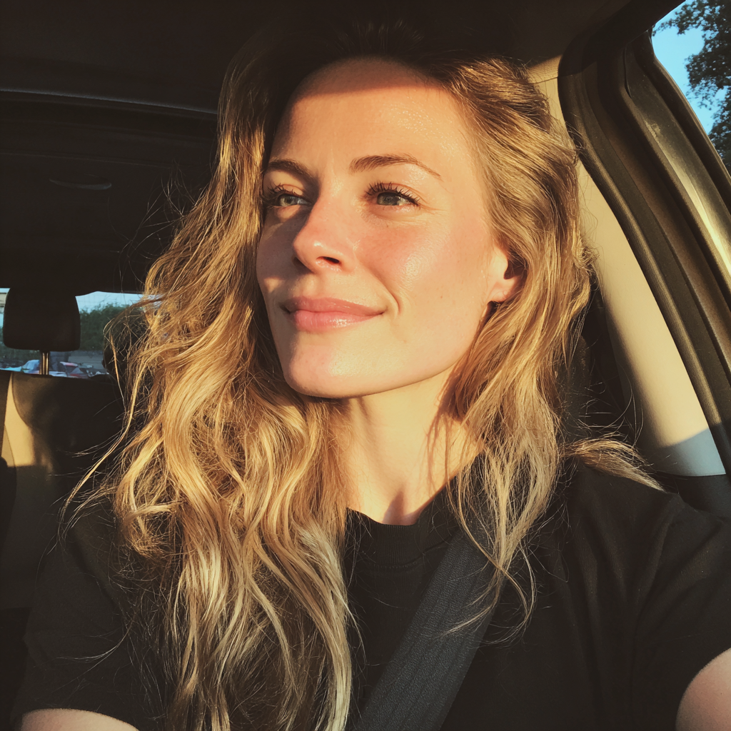 Una mujer sonriente conduciendo un Automóvil | Fuente: Midjourney