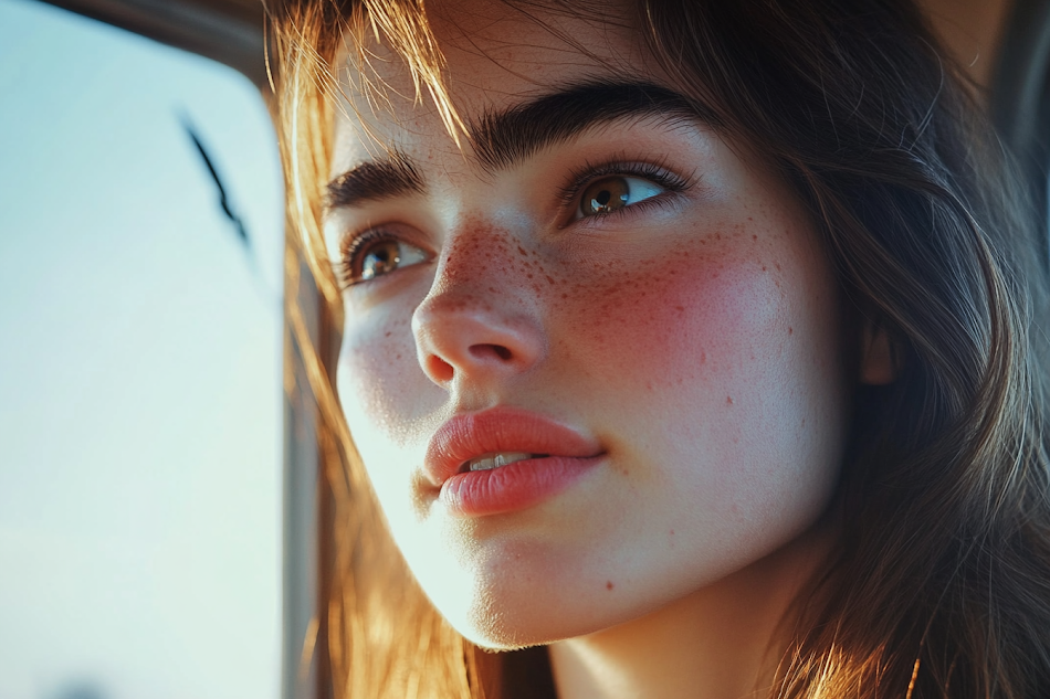 Una mujer sonriente mirando a alguien | Fuente: Midjourney