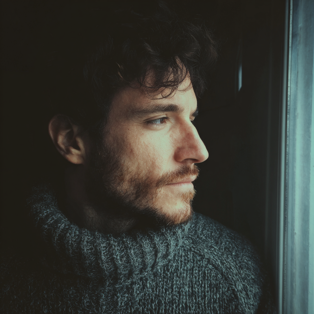 Un hombre junto a una ventana | Fuente: Midjourney