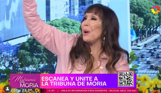 Moria Casán en el programa "La Mañana con Moria". | Fuente: Instagram/@eltrecetv