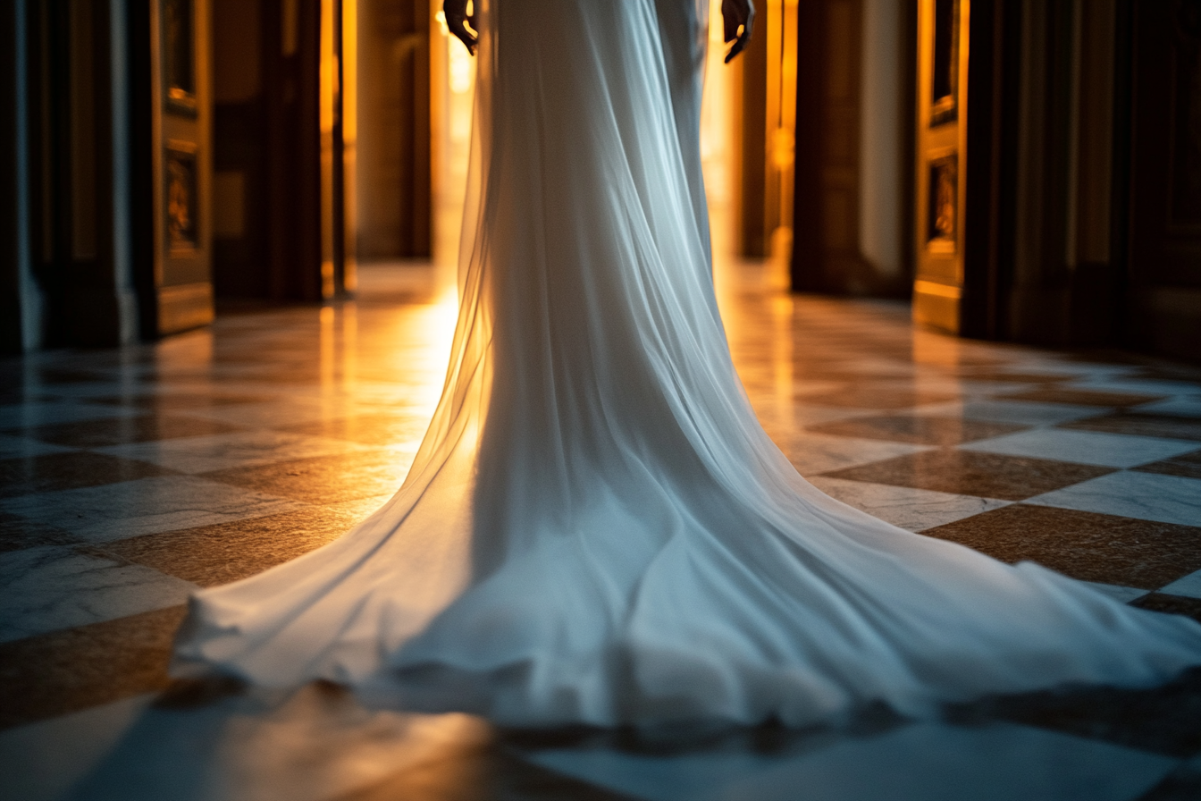 Una mujer con un vestido blanco | Fuente: Midjourney