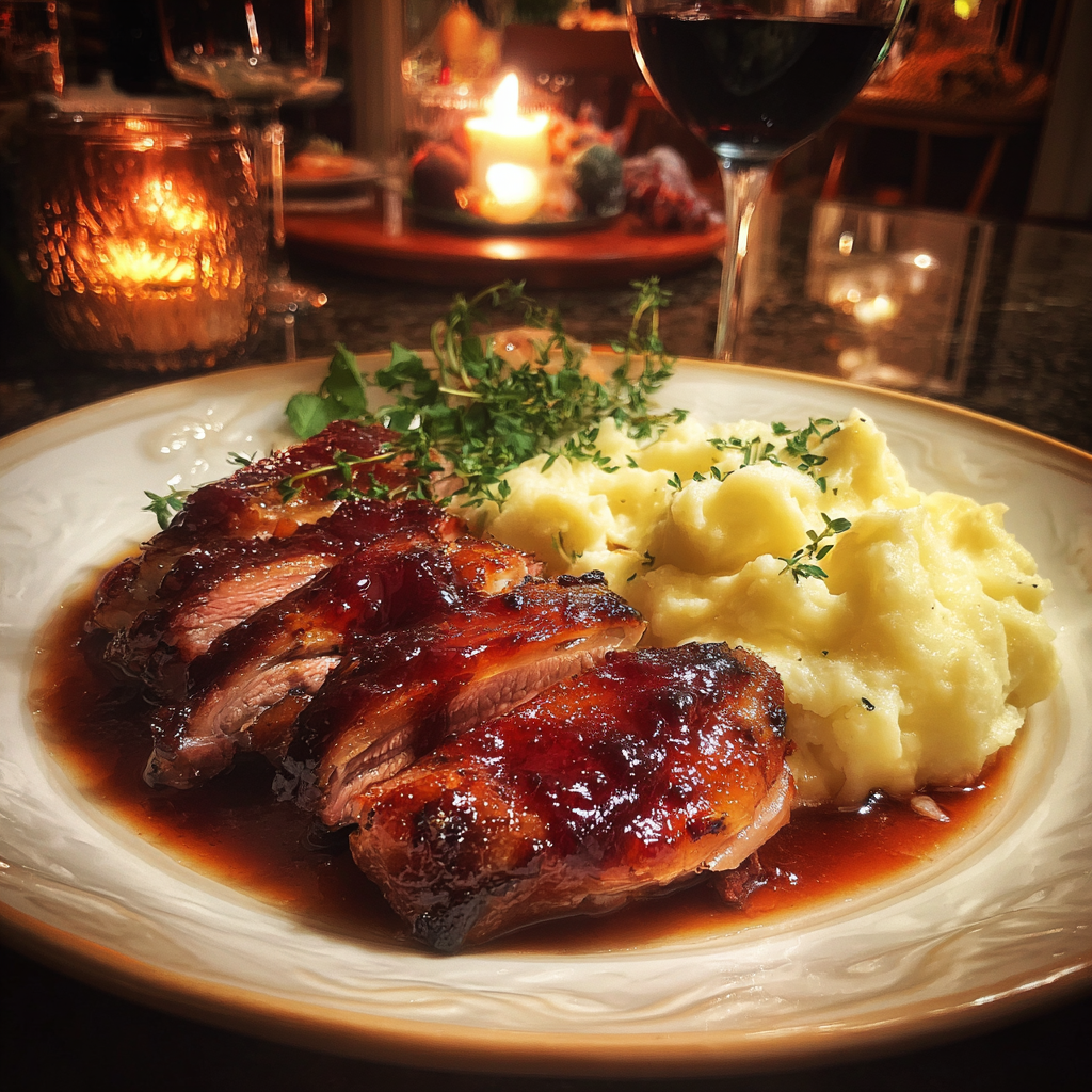 Un plato de comida sobre una mesa | Fuente: Midjourney