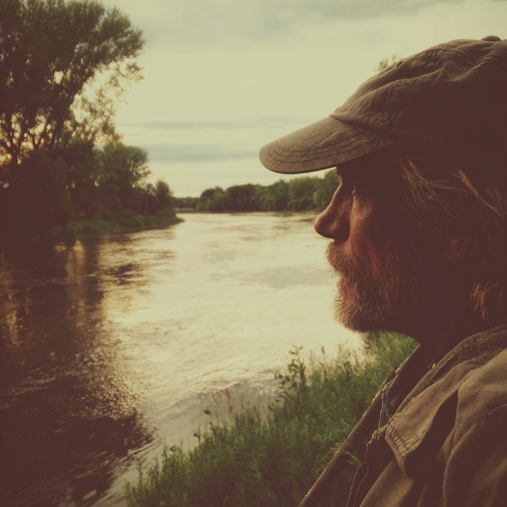 Un hombre junto a un río | Fuente: Midjourney