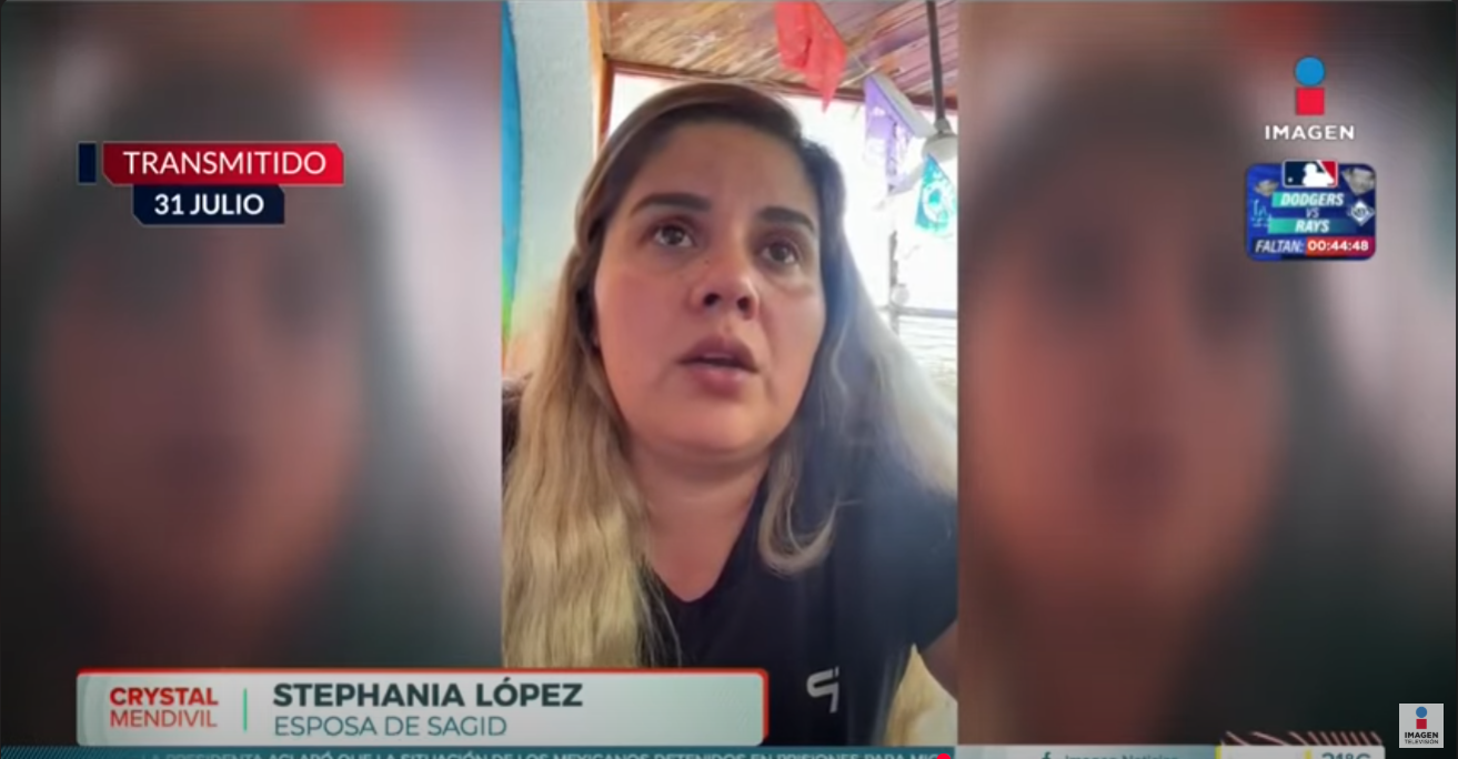 Estefanía López hablando sobre la muerte de su esposo, Sagid Carreón | Fuente: YouTube/ImagenTV