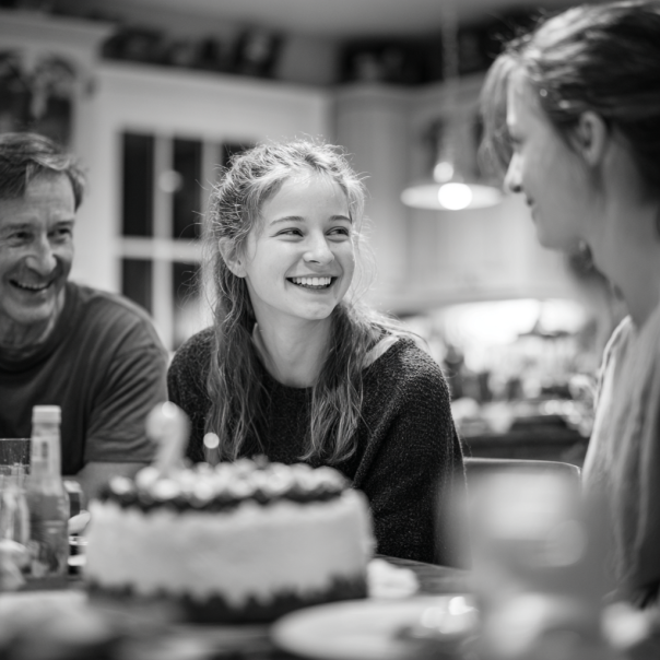 Una madre y un padre celebrando los logros de su hija | Fuente: Midjourney