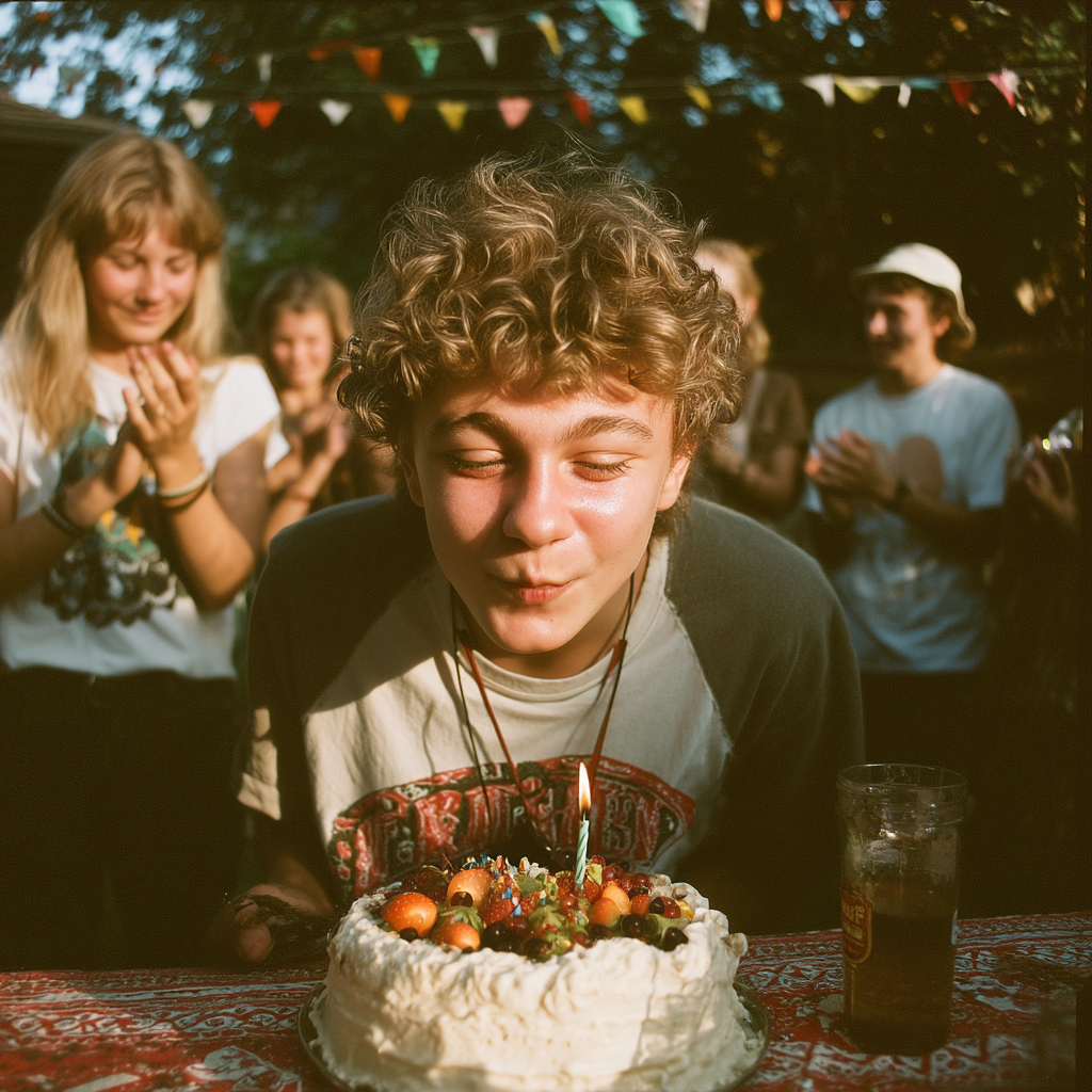 Gente celebrando el cumpleaños de un jovencito | Fuente: Midjourney