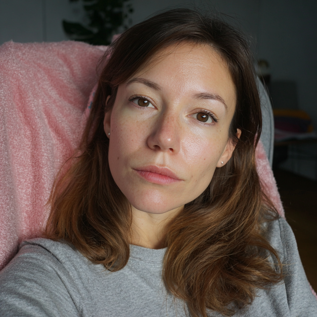 Primer plano de una mujer sentada en un sillón | Fuente: Midjourney