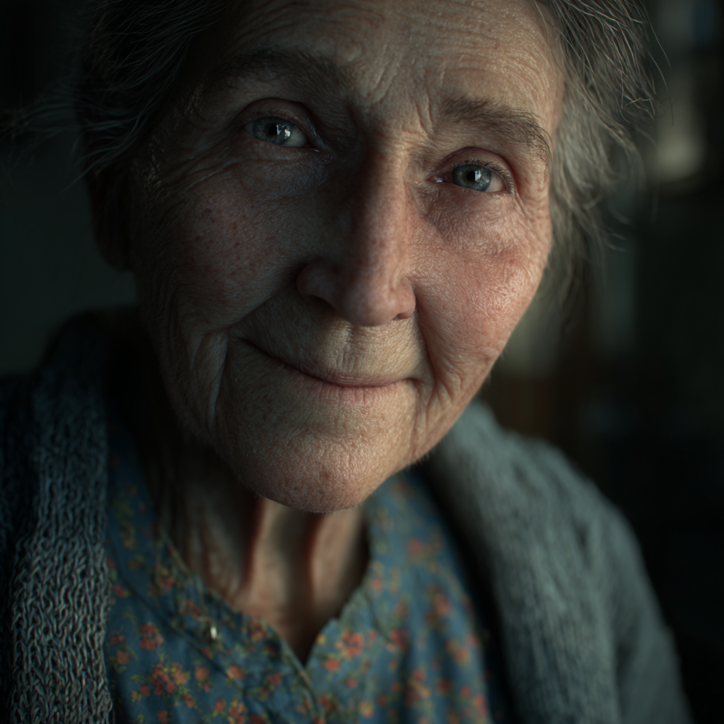 Una anciana sonriendo | Fuente: Midjourney