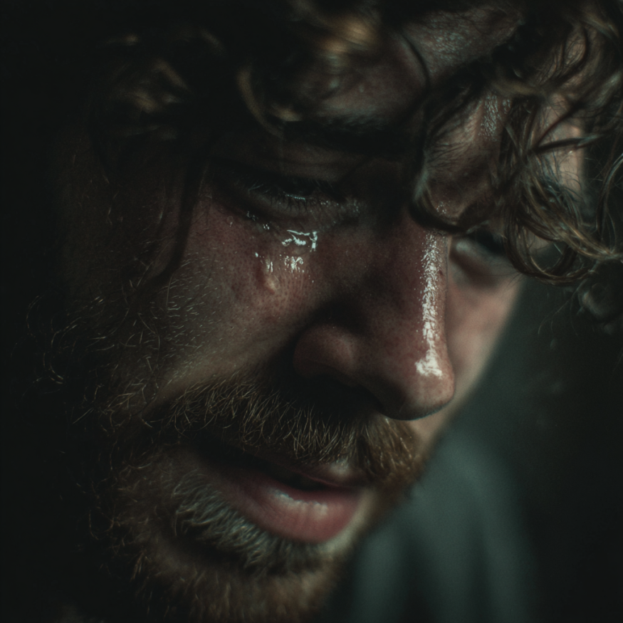 Un hombre llorando | Fuente: Midjourney