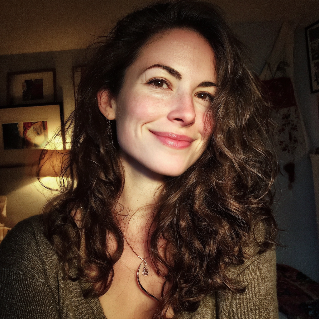 Primer plano de una mujer sonriente | Fuente: Midjourney