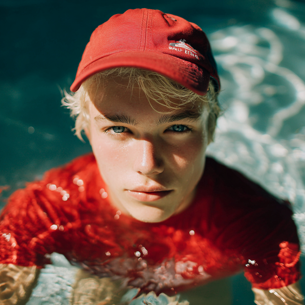 Un adolescente en una piscina | Fuente: Midjourney