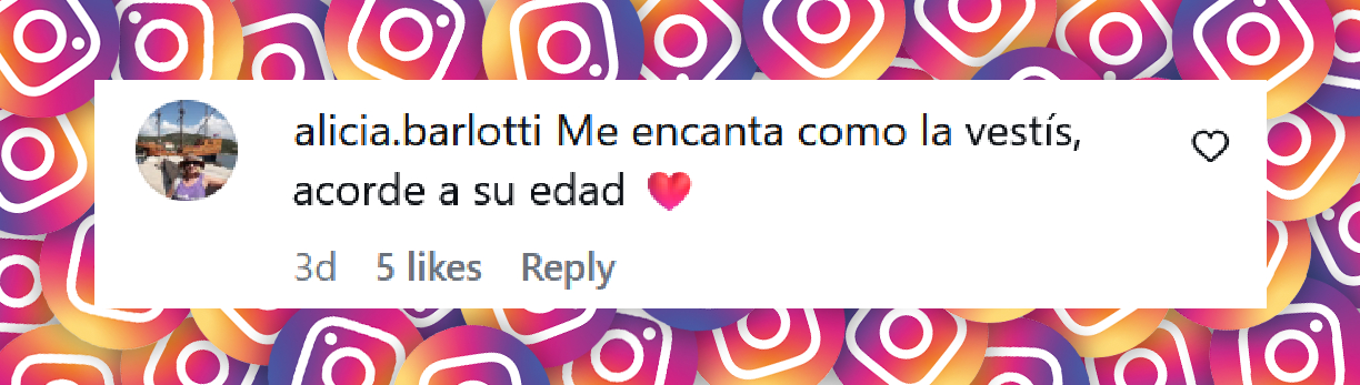 Comentario de una usuaria sobre las fotos de Moorea, la hija de Floppy Tesouro, en España | Fuente: Instagram/floppytesouro