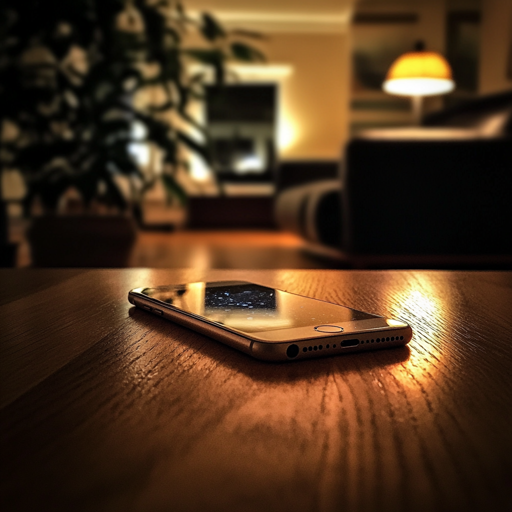 Un móvil sobre una mesa | Fuente: Midjourney