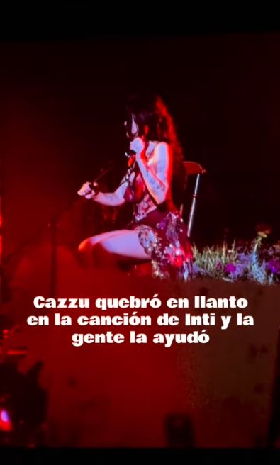 Cazzu se quiebra en el concierto del 14 de septiembre de 2025 | Fuente: Instagram.com/terrazaslucas