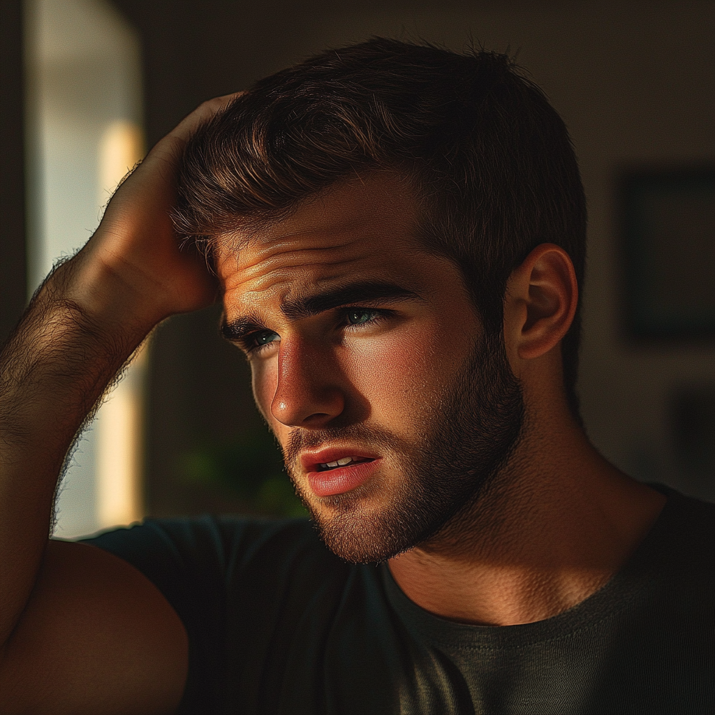 Un hombre estresado | Fuente: Midjourney