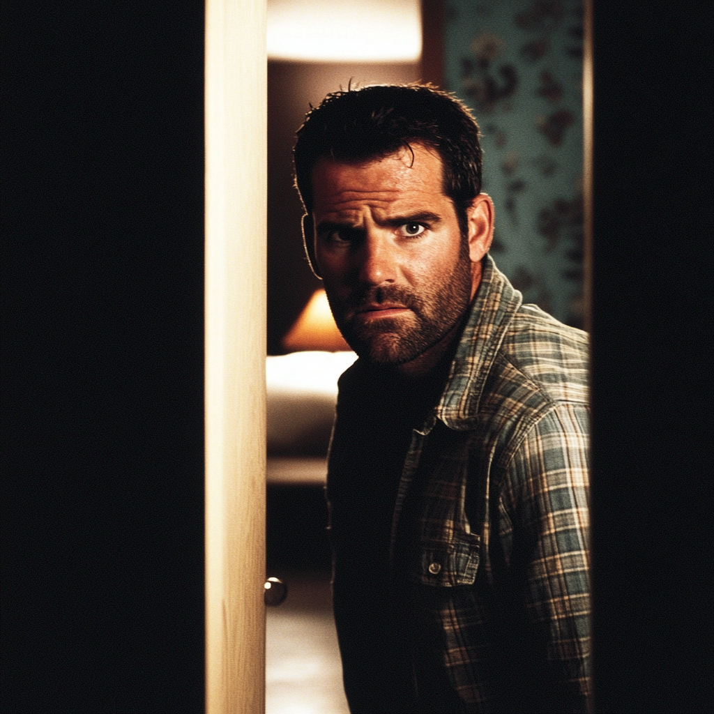 Un hombre preocupado en un portal | Fuente: Midjourney