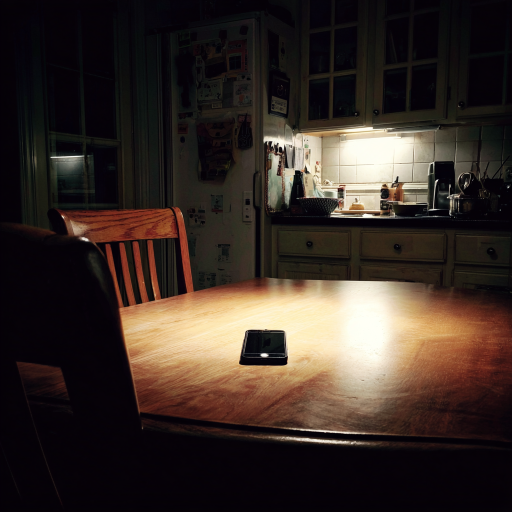 Un móvil sobre una mesa | Fuente: Midjourney
