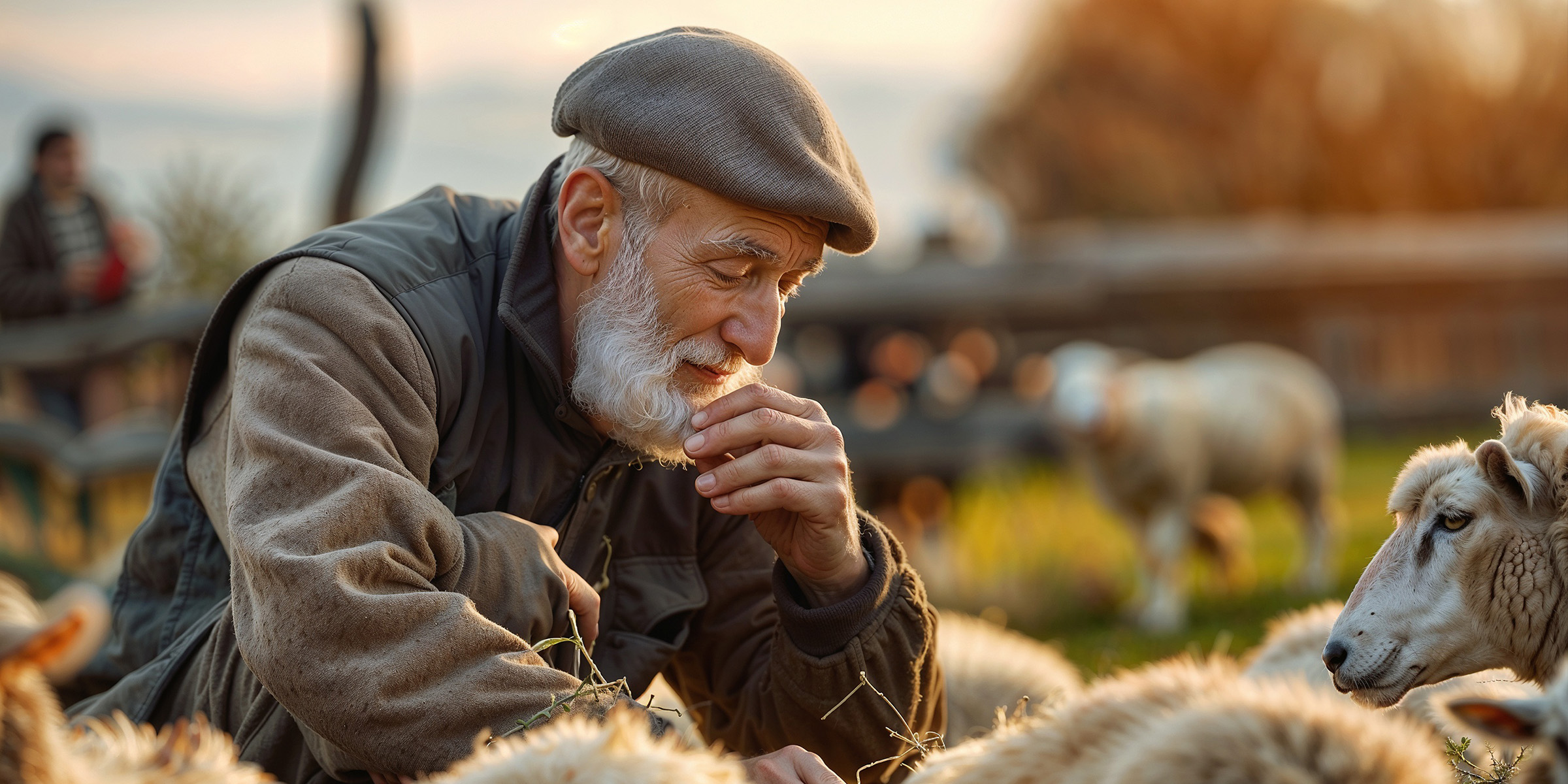 Anciano con su ganado | Fuente: Freepik