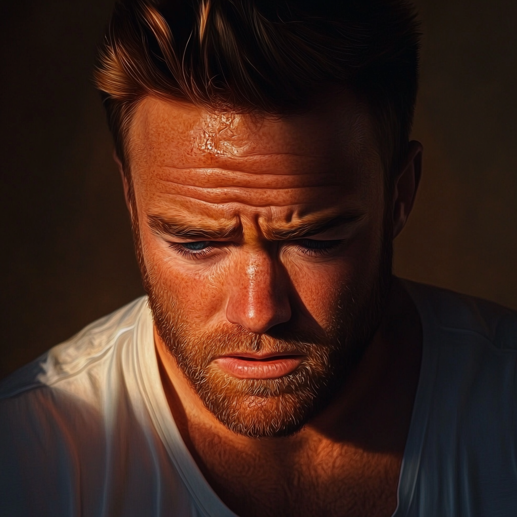 Un hombre triste | Fuente: Midjourney