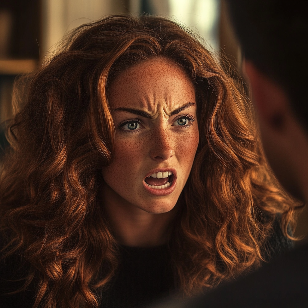 Una mujer gritando a un hombre | Fuente: Midjourney